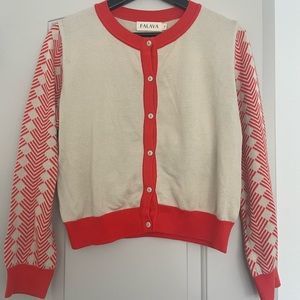 PALAVA Vintage Cardigan with Embroidered Parrot